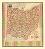 Ohio Railroad Distances and Townships 1873 Poster Print by Bridgman Bridgman # OHZZ0011