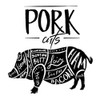 Pork Cuts Reverse Poster Print by Mlli Villa # MVSQ492B