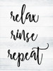Relax Rinse Repeat White Wash Poster Print by Milli Villa # MVRC672A
