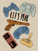 Retro Gaming Mute Colored Poster Print by Milli Villa # MVRC641C2