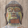 Wooden Painted Buddha Square Poster Print by Marcus Prime # MPSQ308A