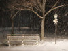 Snowy Bench Poster Print by Lori Deiter # LD2040