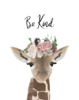 Floral Giraffe Be Kind Poster Print by Leah Straatsma # LSRC039B2