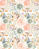 Floral Peach Orange Poster Print by Leah Straatsma # LSRC014E