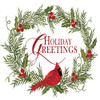 Holiday Greetings Cardinal Wreath I Poster Print by Linda Spivey # LS1808