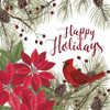 Cardinal and Poinsettias Poster Print by Linda Spivey # LS1786