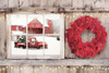 Poinsettia Wreath Window View    Poster Print by Lori Deiter # LD1592