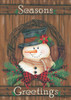 Primitive Snowman Wreath Poster Print by Lisa Kennedy # KEN1083