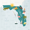 Florida Icons Poster Print by Gigi Louise # KBSQ115C