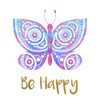 Be Happy Butterfly 1 Poster Print by Kimberly Allen # KASQ1968A