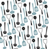 Farm Fresh Utensils  Pattern 1 Poster Print by Allen Kimberly # KASQ1713