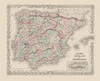 Spain Portugal - Colton 1886 Poster Print by Colton Colton # ITSP0044