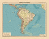 South America Physical - Schrader 1908 Poster Print by Schrader Schrader # ITSA0071