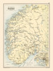 Fjords Norway Europe - Bartholomew 1892 Poster Print by Bartholomew Bartholomew # ITNO0022