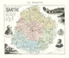 Sarthe Department France - Migeon 1869 Poster Print by Migeon Migeon # ITFR0122