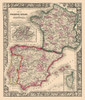 Europe France Spain Portugal - Mitchell 1862 Poster Print by Mitchell Mitchell # ITFR0018