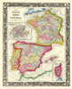Europe France Spain Portugal - Mitchell 1860 Poster Print by Mitchell Mitchell # ITFR0017