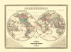 Western Eastern Hemisphere - Johnson 1870 Poster Print by Johnson Johnson # ITHE0011