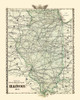 Illinois Railroad Map - Beers 1876 Poster Print by Beers Beers # ILIL0003