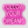 Neon Follow Your Dreams PW Poster Print by Hailey Carr # HR116140