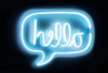 Neon Hello AB Poster Print by Hailey Carr # HR116161