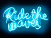 Neon Ride The Waves AB Poster Print by Hailey Carr # HR116159