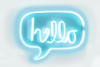 Neon Hello AW Poster Print by Hailey Carr # HR116180