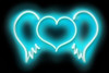 Neon Heart Wings AB Poster Print by Hailey Carr # HR116166