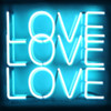 Neon Love Love Love AB Poster Print by Hailey Carr # HR116155