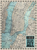 New-York City Map, 1889 Poster Print by BRAUN Studio BRAUN Studio # GC372