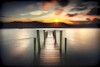 Jetty Sunset Poster Print by Ronald Bolokofsky # FAS2172