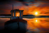 Fishermans Sunset Poster Print by Ronald Bolokofsky # FAS2173