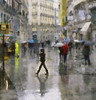 Walking in the Rain Poster Print by Ronald Bolokofsky # FAS2163