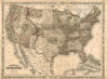 1866 Johnson Map of the United States Antiqued Poster Print by Johnson Johnson # FAS2055
