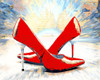 Hot Red Pumps Poster Print by Ronald Bolokofsky # FAS1571