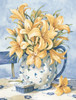 Yellow Orchids and Blue Vase II Poster Print by Unknown Unknown # F101595