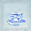 Watercolored Blue and White Tea Cup Poster Print by Anna Dolzhenko # FAF1552