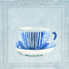 Lovely Blue Striped Tea Cup Poster Print by Anna Dolzhenko # FAF1549