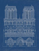 Notre Dame Cathedral Blueprint Poster Print by P. Tatiana # FAF1539