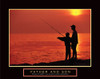 Father and Son Fishing Poster Print by Unknown Unknown # F102244