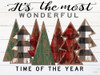 Its the Most Wonderful Time Plaid Trees Poster Print by Cindy Jacobs # CIN2119