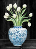 Blue and White Tulips Black I Poster Print by Cindy Jacobs # CIN1822