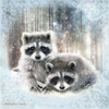 Enchanted Winter Raccoons   Poster Print by Bluebird Barn Bluebird Barn # BLUE154