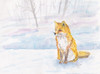 Golden Fox Winter Poster Print by Beverly Dyer # BDRC201B