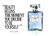 Beauty Begins Inky Blue Poster Print by Amanda Greenwood # AGD115478