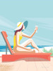South Beach Sunbather I Poster Print by Omar Escalante # 64639