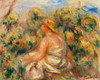 Woman with Hat in a Landscape 1918 Poster Print by Pierre-Auguste Renoir # 57202