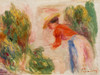 Woman Gathering Flowers 1910 Poster Print by Pierre-Auguste Renoir # 57181