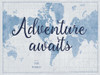 World Map White and Blue v2 Poster Print by Sue Schlabach # 56324