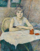 Young woman at a table, Poudre de riz Poster Print by Henri de Toulouse-Lautrec # 56297